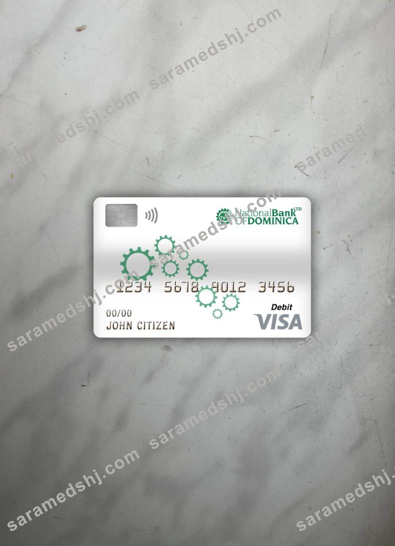 Dominica National bank of dominica bank visa debit card photolook front